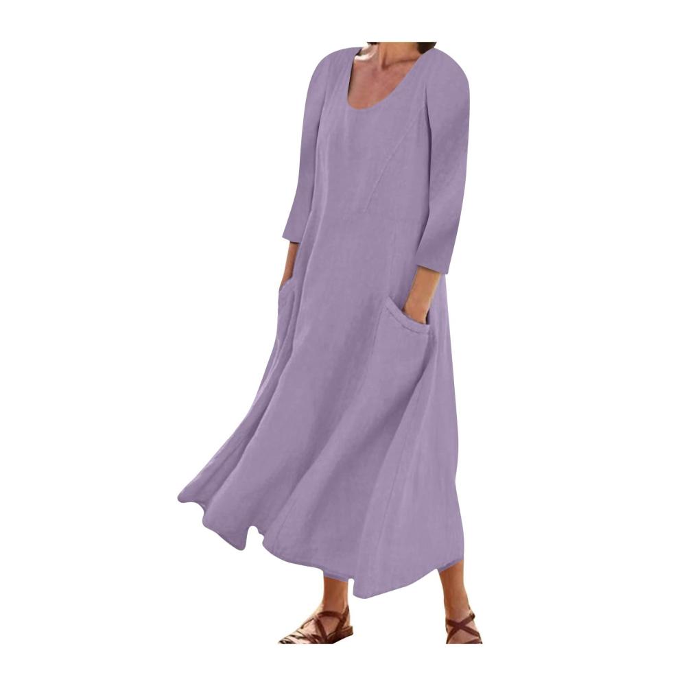 03-lila Sommerkleid Damen Lang