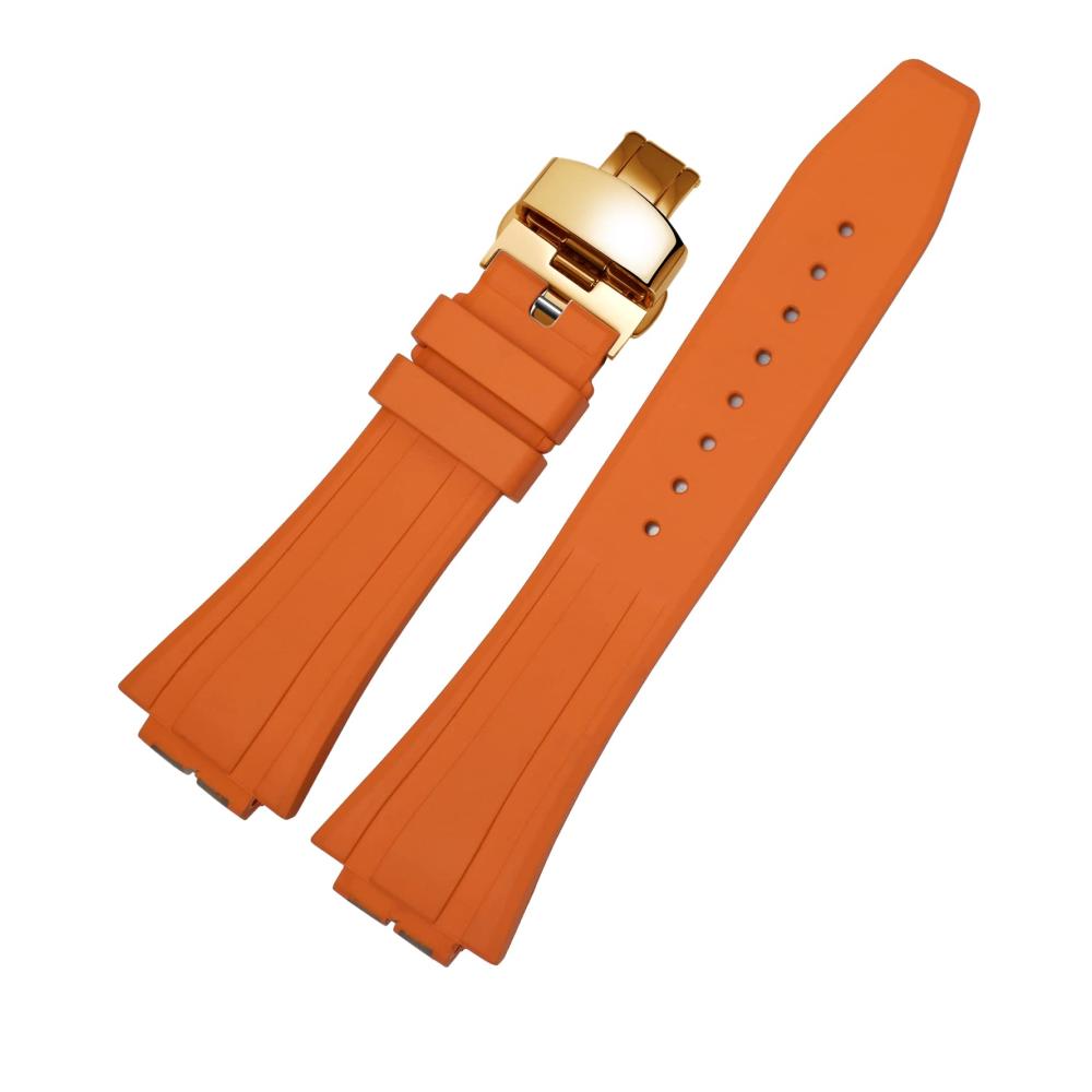 Orangefarbenes Armband goldfarbene Schnalle