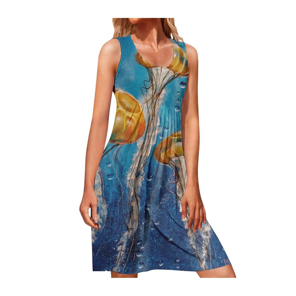 03-blau Damen Sommerkleider