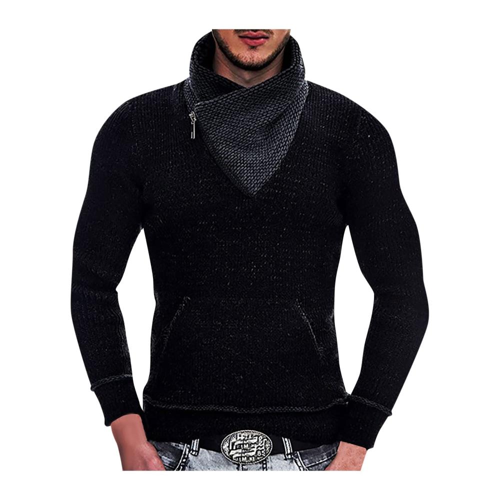 03schwarz Herren Pullover Strickjacke