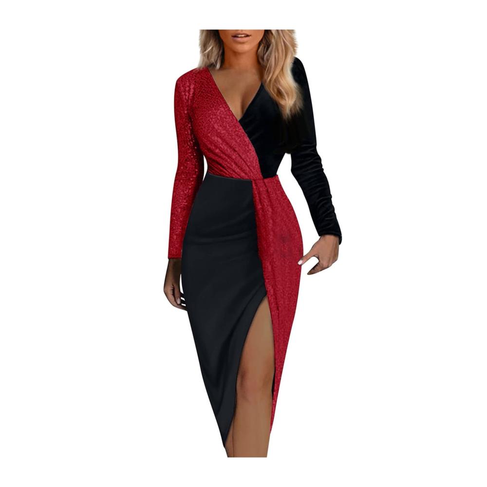 01rot Kleid Damen Partykleid Kleider