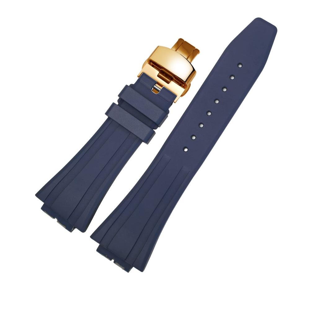 Blaues Armband und goldfarbene Schnalle