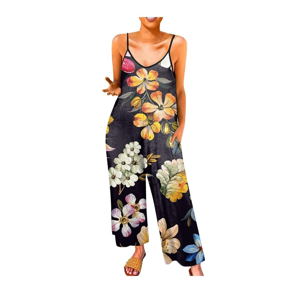 03-orange Damen Jumpsuit Latzhosen Sommer