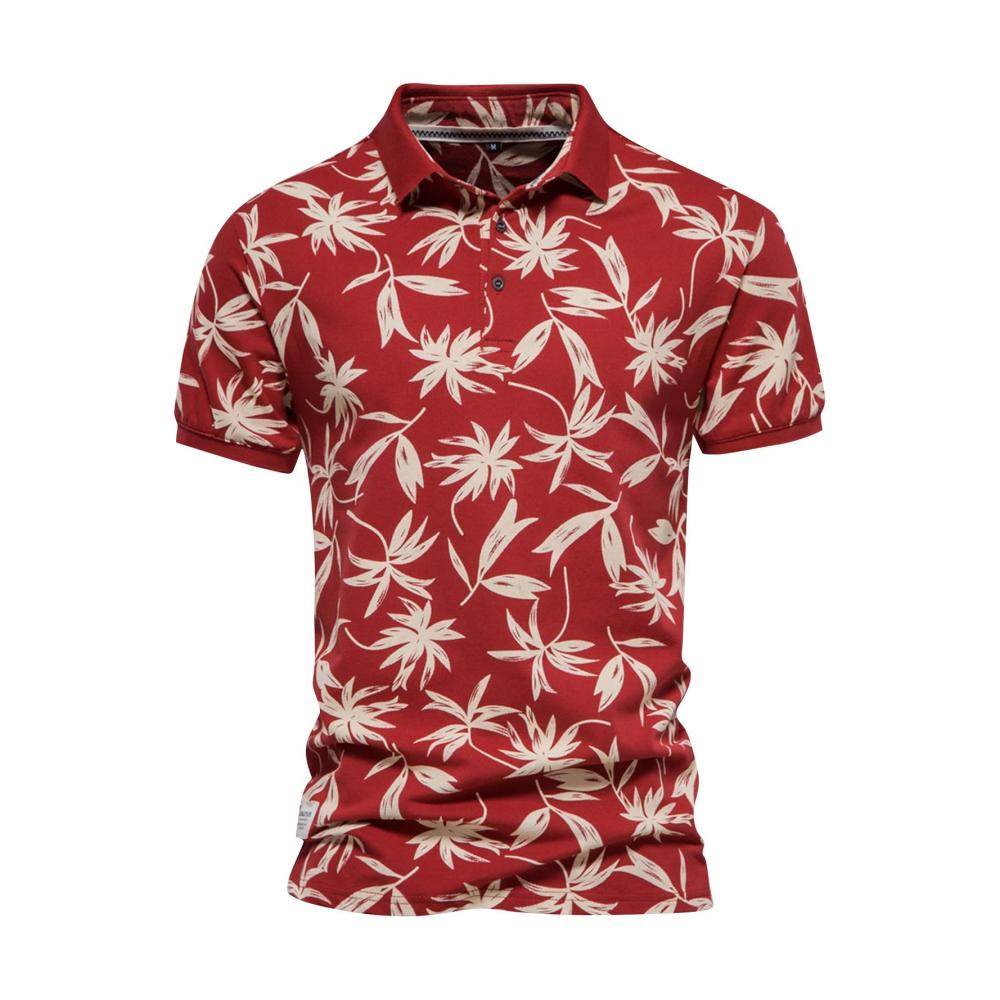 04-rot Kurzarm Shirts Herren