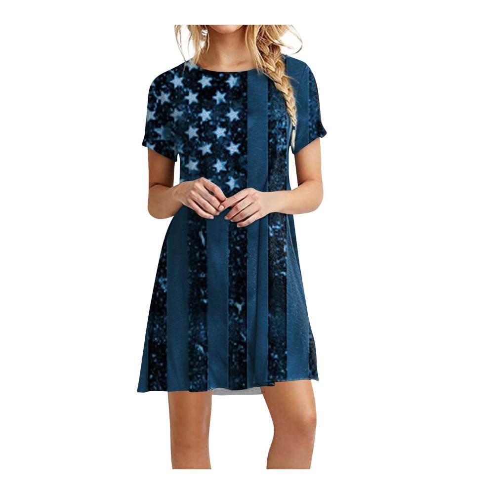 01-blau Damen Sommerkleider