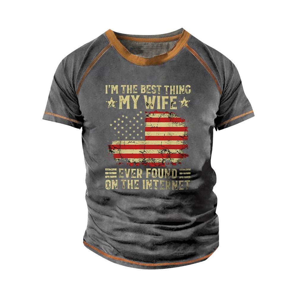 04-grau Kurzarm Shirts Herren