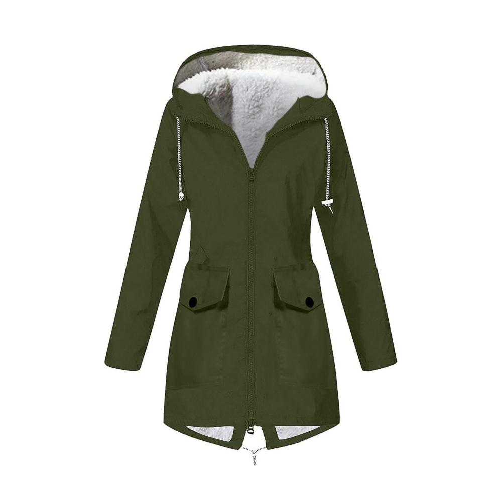 04-Grün Damen Regenjacke Wasserdicht