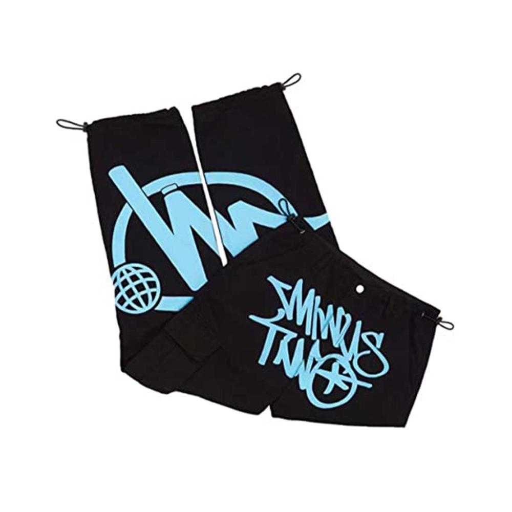 Black Pants Blue Lettering