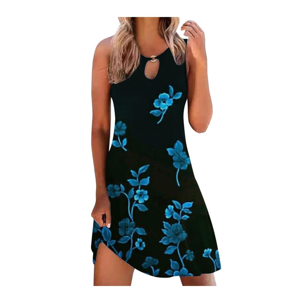 04-blau Sommerkleider Damen