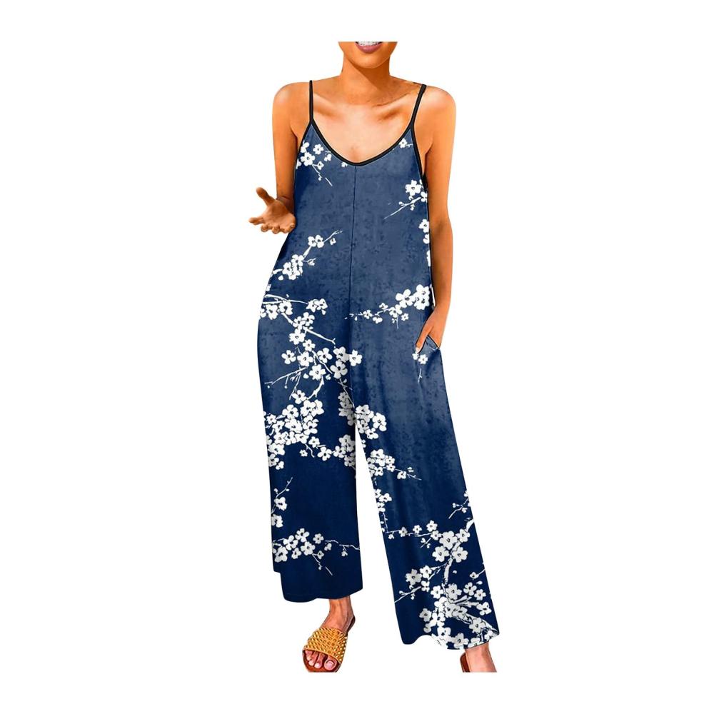03-dunkelblau Damen Jumpsuit Latzhosen Sommer