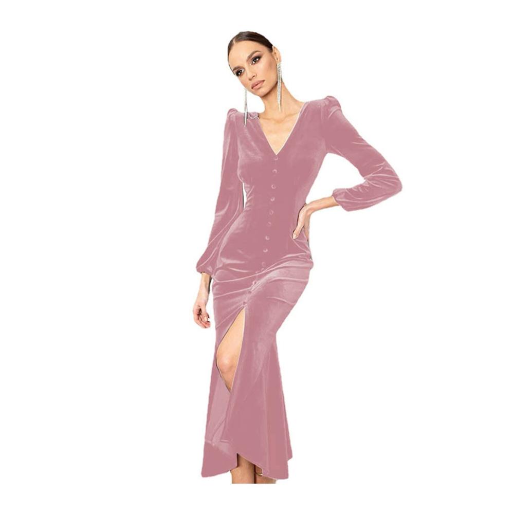 01rosa Damen Elegant Strickkleid