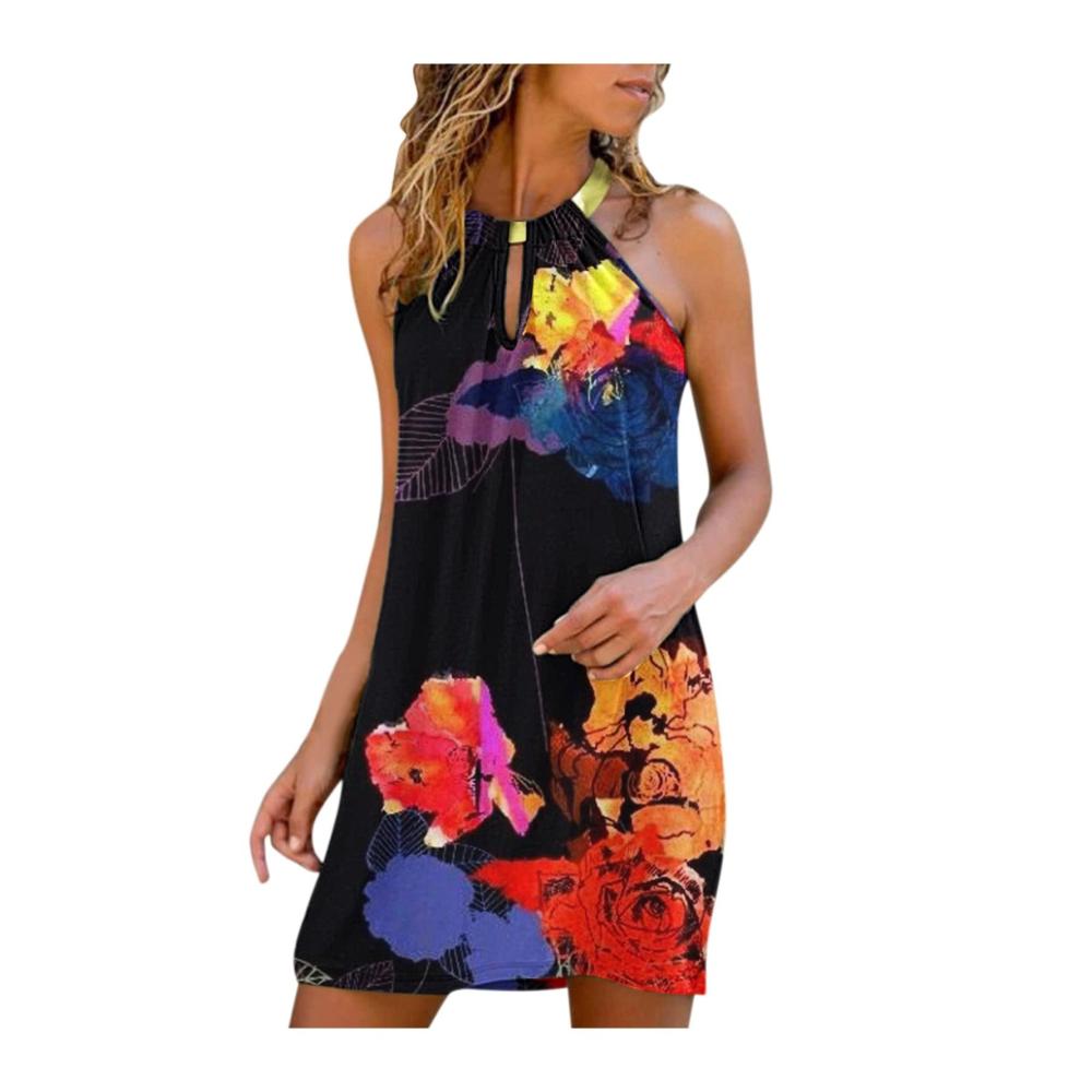 02-schwarz Sommerkleider Damen