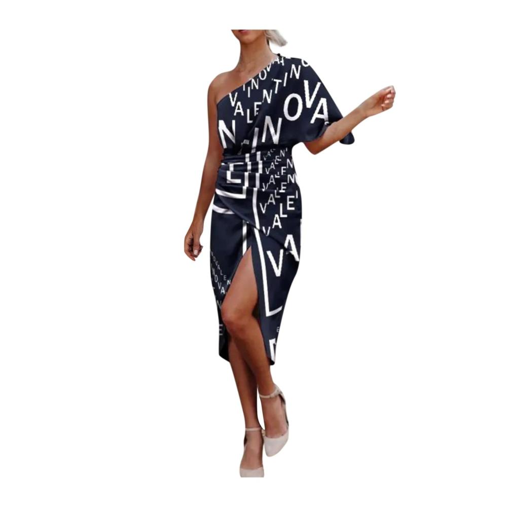02marine Damen Elegant Strickkleid