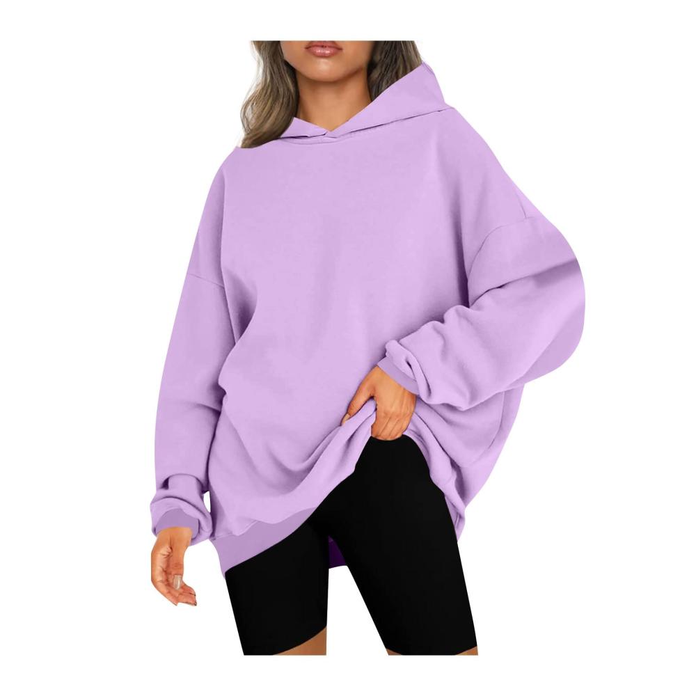 01 Helles Lila Kapuzenpullover Damen