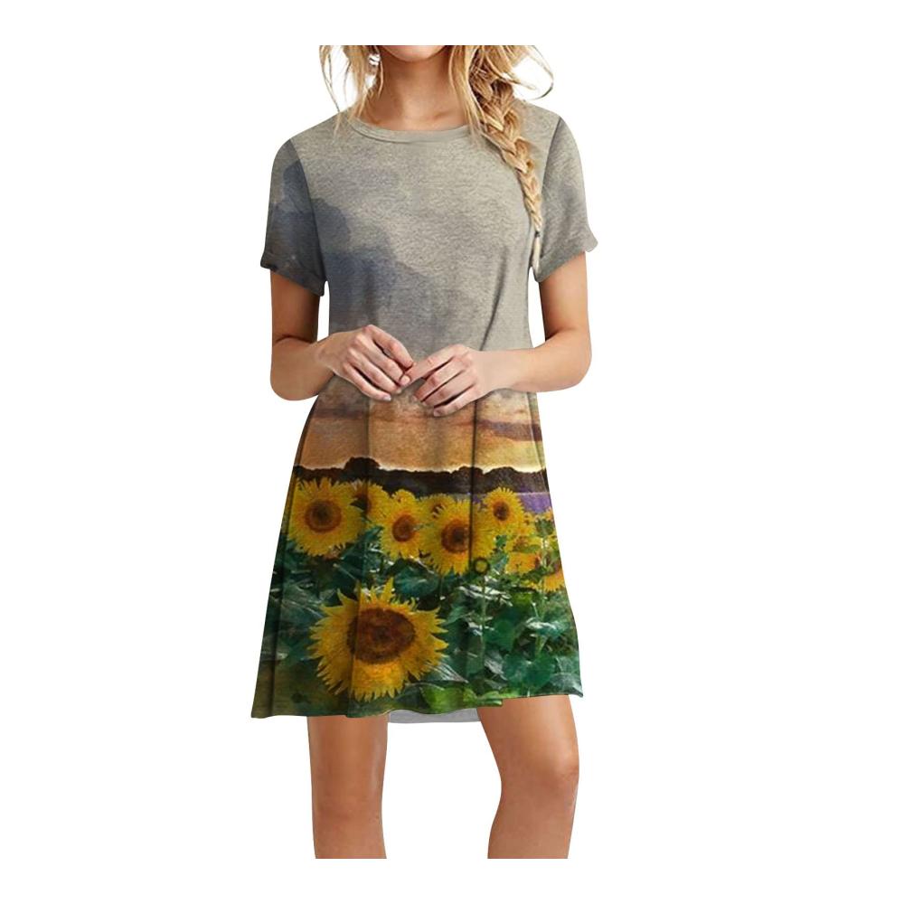 03-grau Damen Sommerkleider