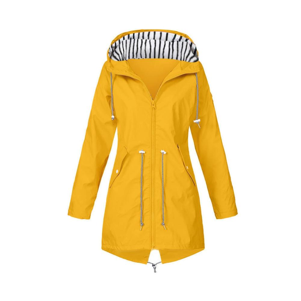 01-Gelb Damen Regenjacke Wasserdicht