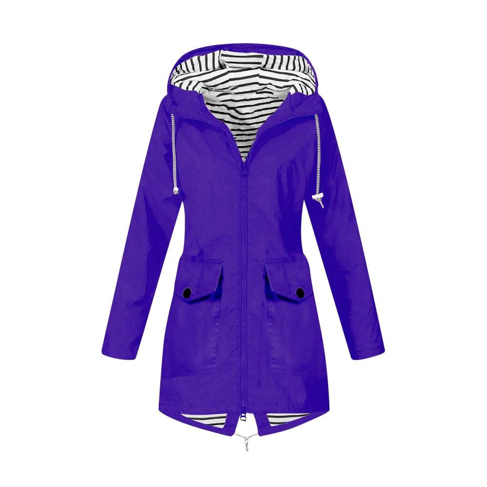 02-Lila Damen Regenjacke Wasserdicht