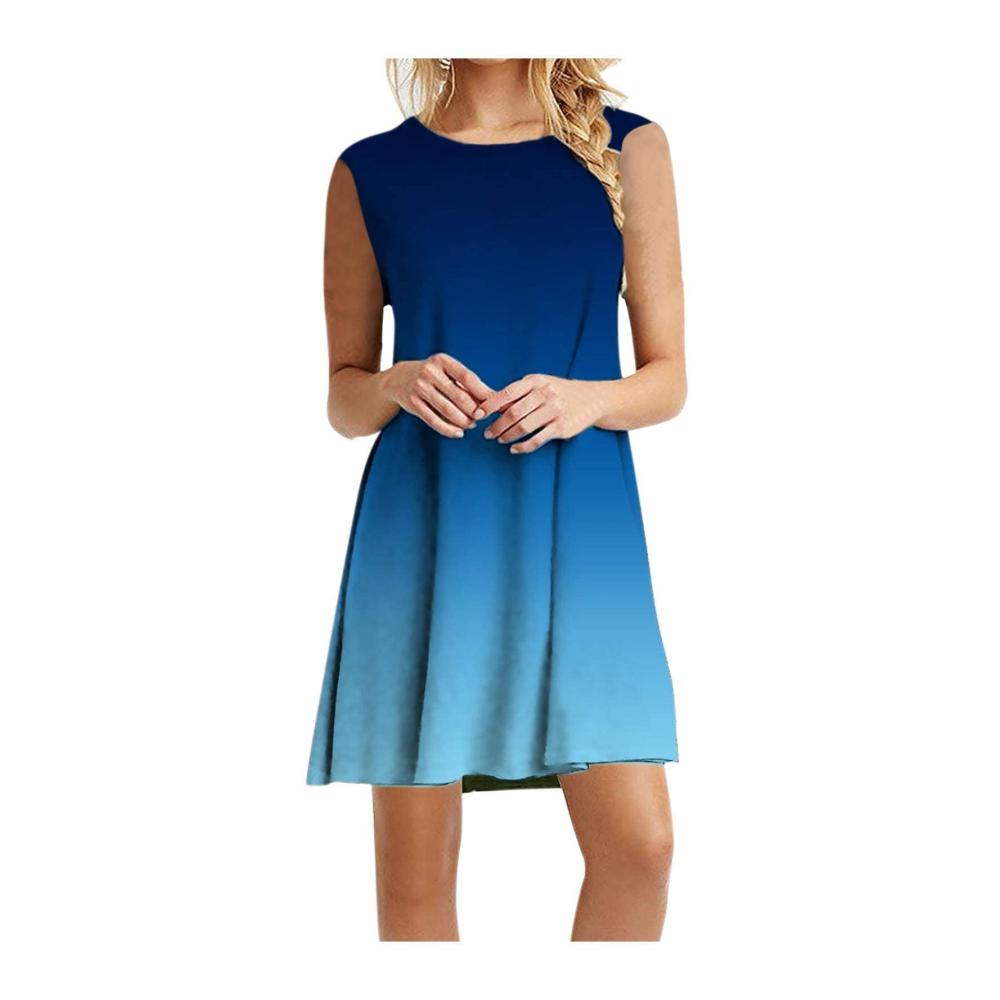 01-blau Sommerkleider Damen