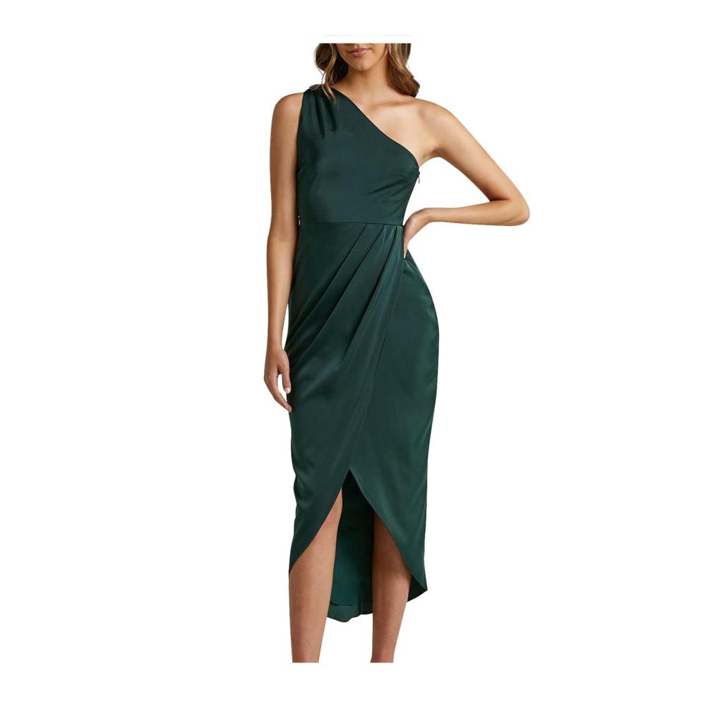 01grün Damen Elegant Strickkleid