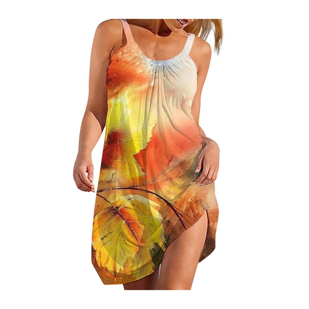 03-gelb Sommerkleider Damen