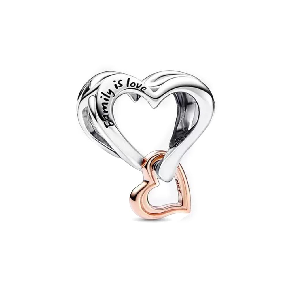 Two-tone Openwork Infinity Heart Charm