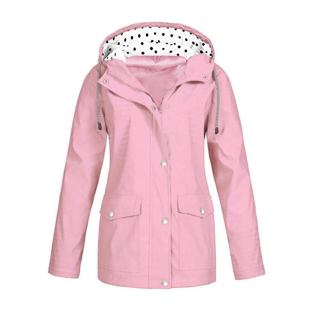 02-Rosa Damen Regenjacke Wasserdicht Atmungsaktiv