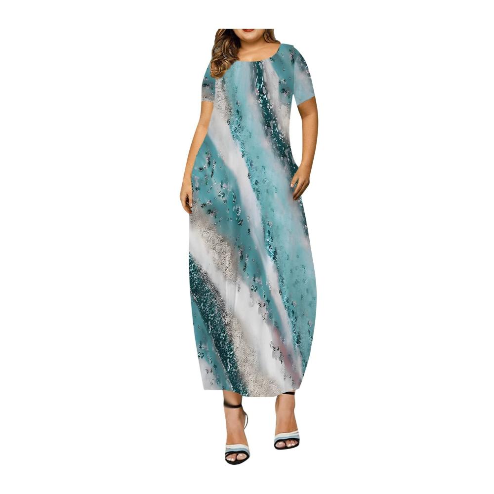 04-hellblau Sommerkleid Damen Kurz