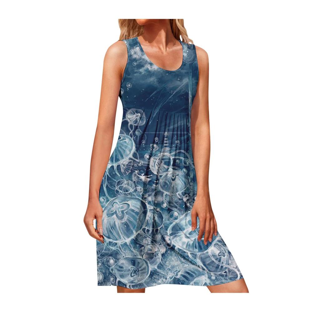 05-hellblau Damen Sommerkleider