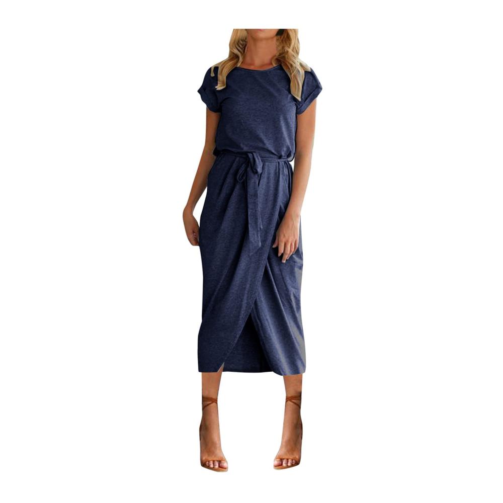 01-marine Sommerkleid Damen