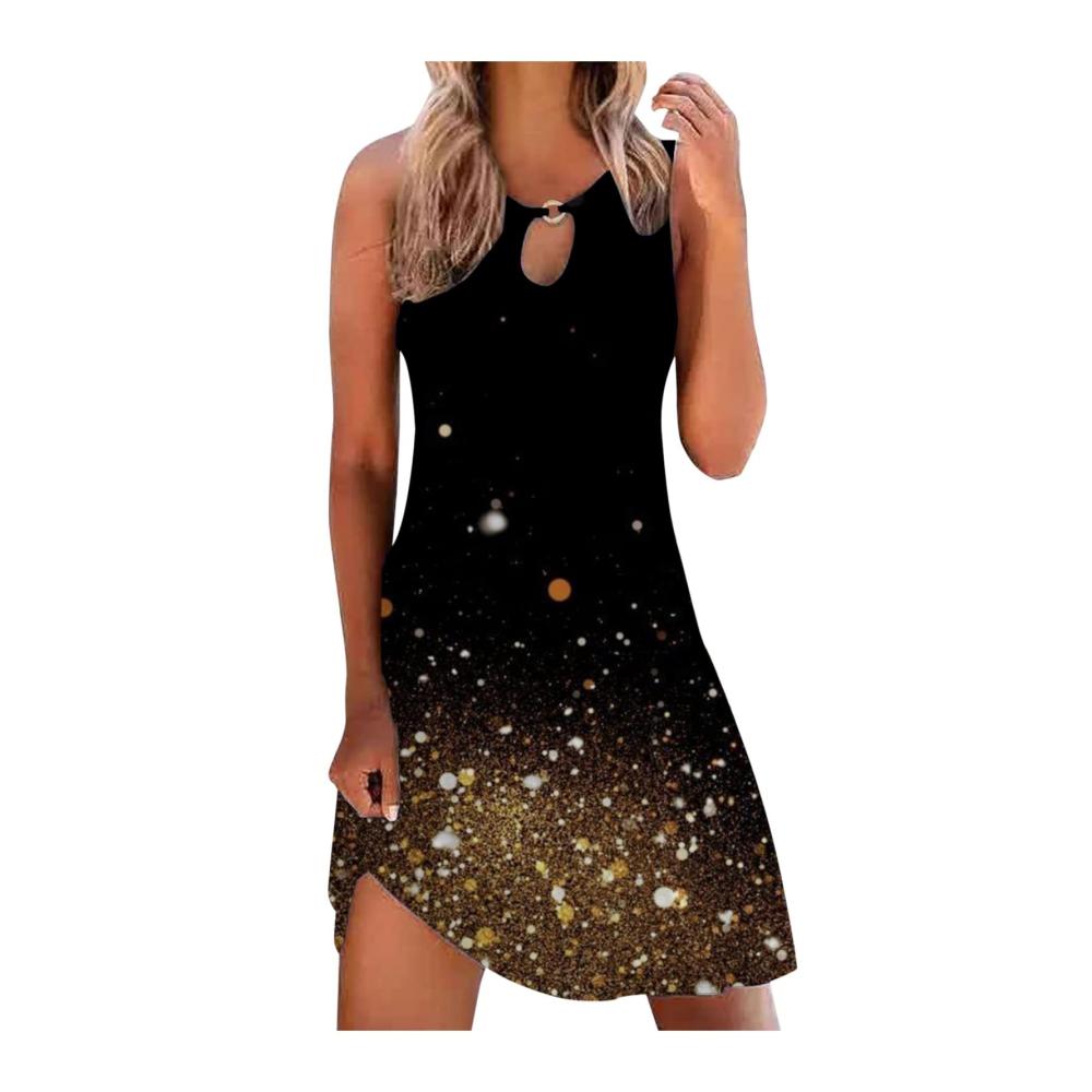 03-gold Sommerkleider Damen
