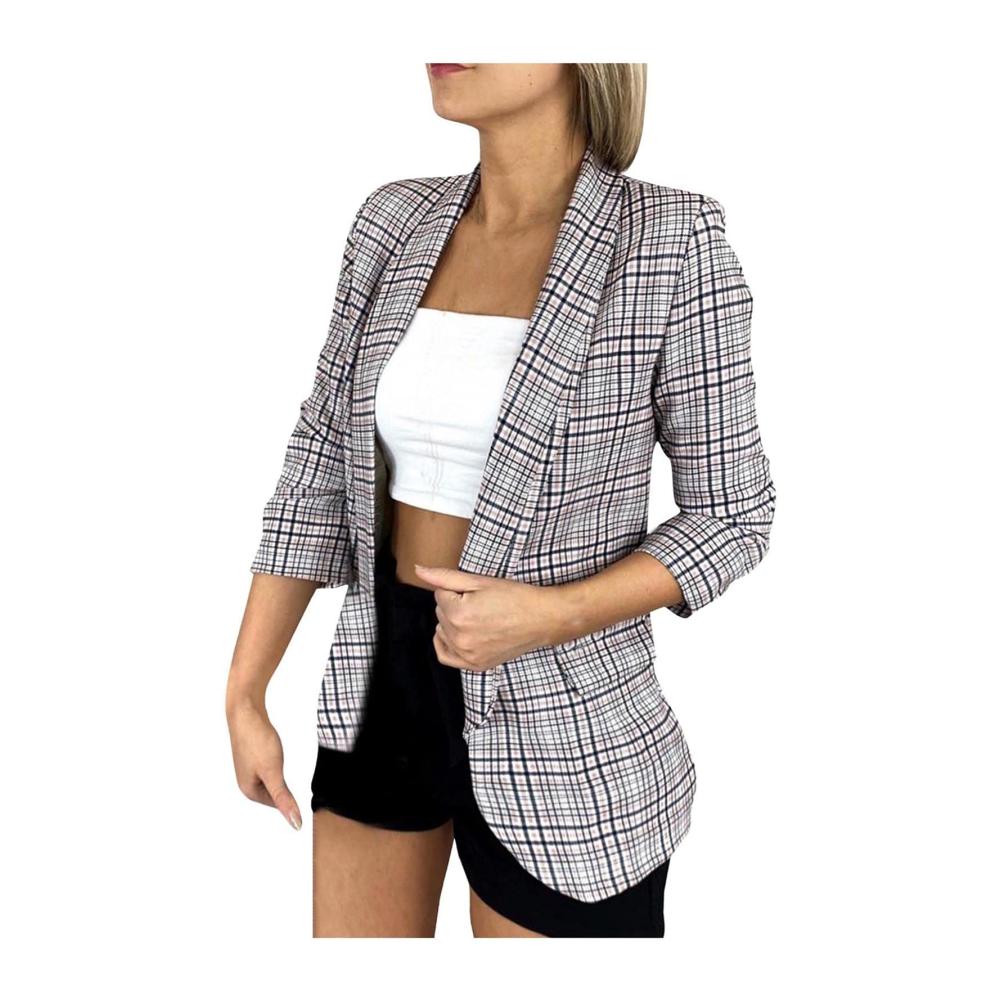 01-grau Blazer Anzug Damen