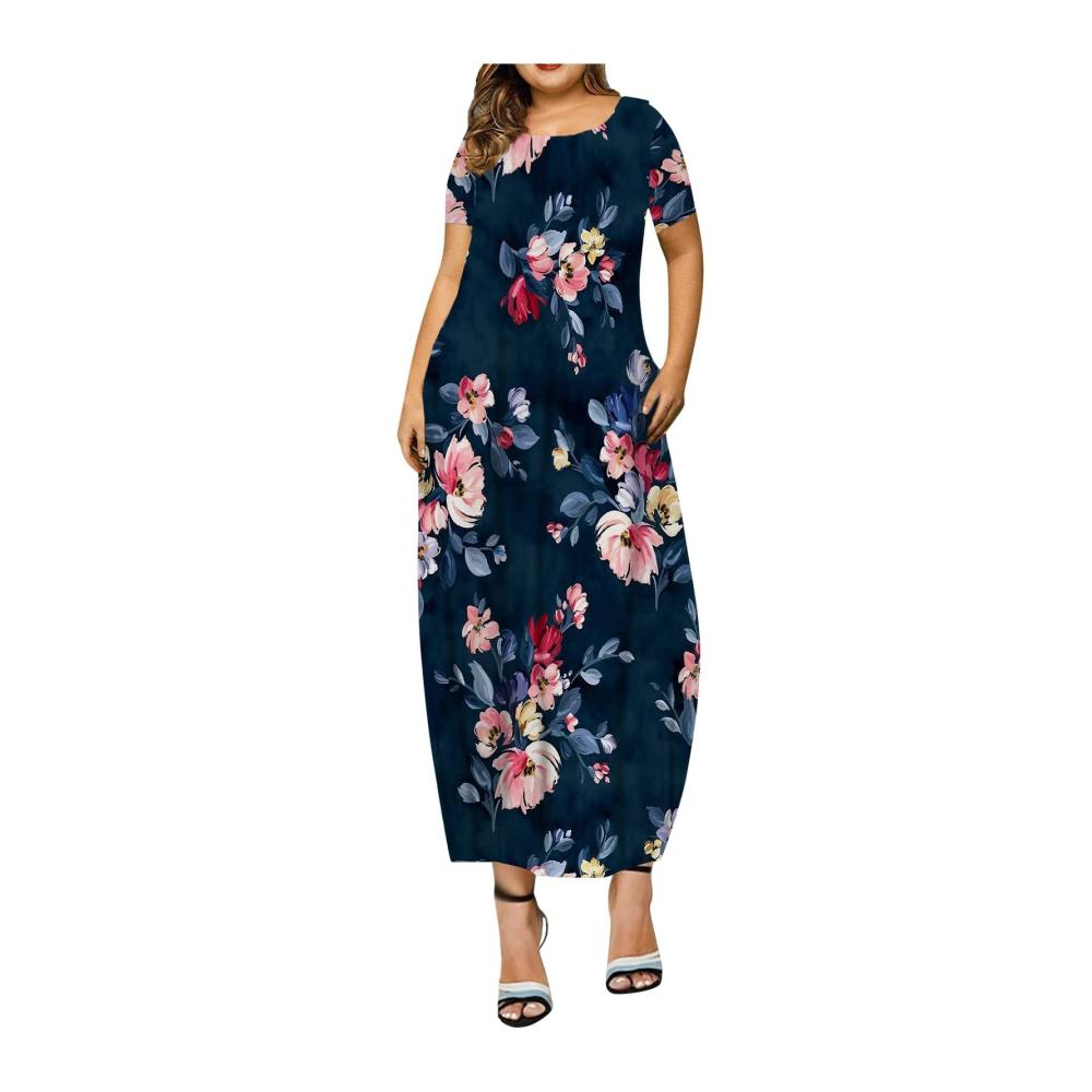 04-dunkelblau Sommerkleid Damen Kurz