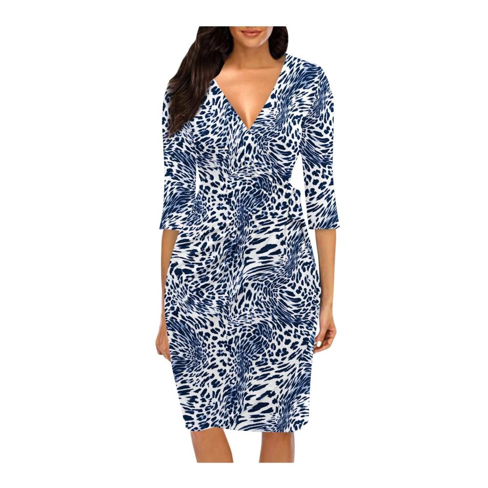 02-blau Sommerkleid Damen