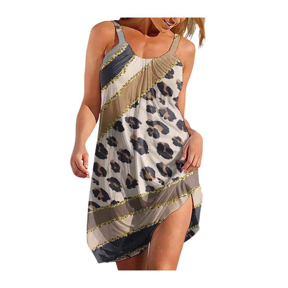 01-khaki Sommerkleider Damen