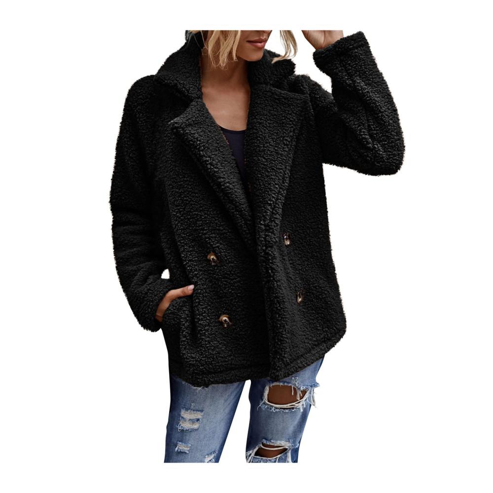 01-schwarz Winter Damen Mantel