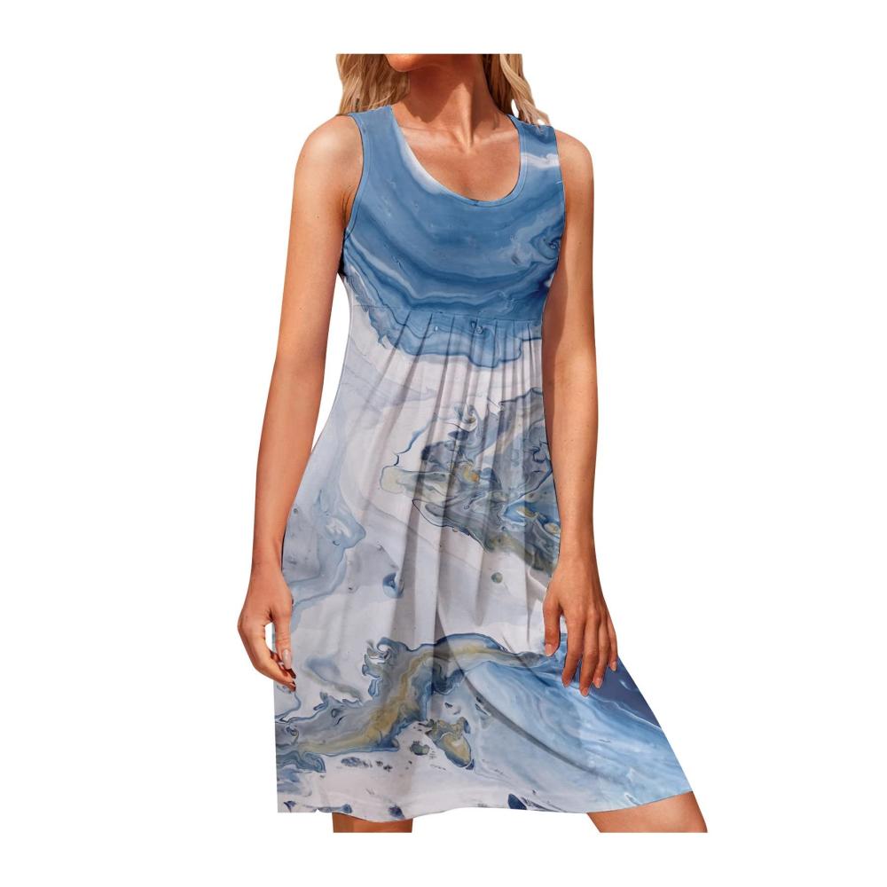 03-blau Damen Sommerkleider
