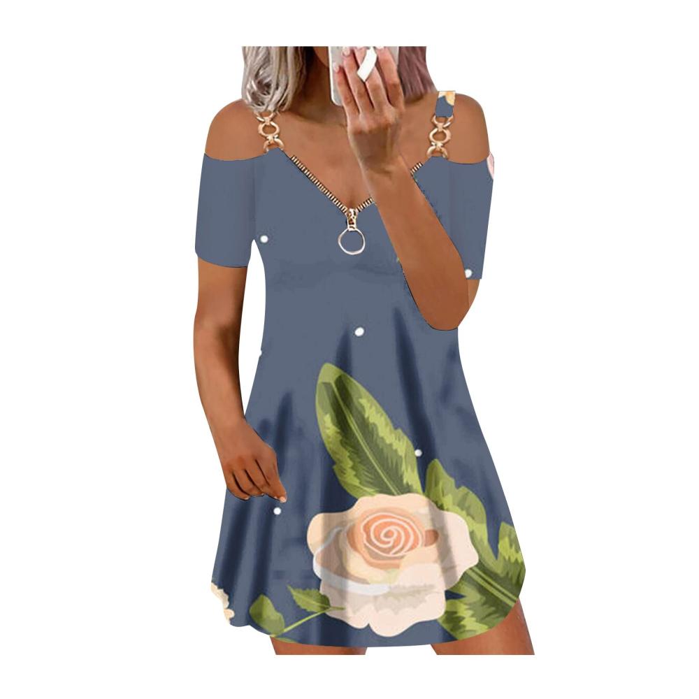 01-dunkelgrau Sommerkleider Damen