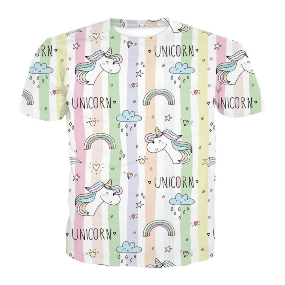 Regenbogen Vertikal Gestreiftes Einhorn