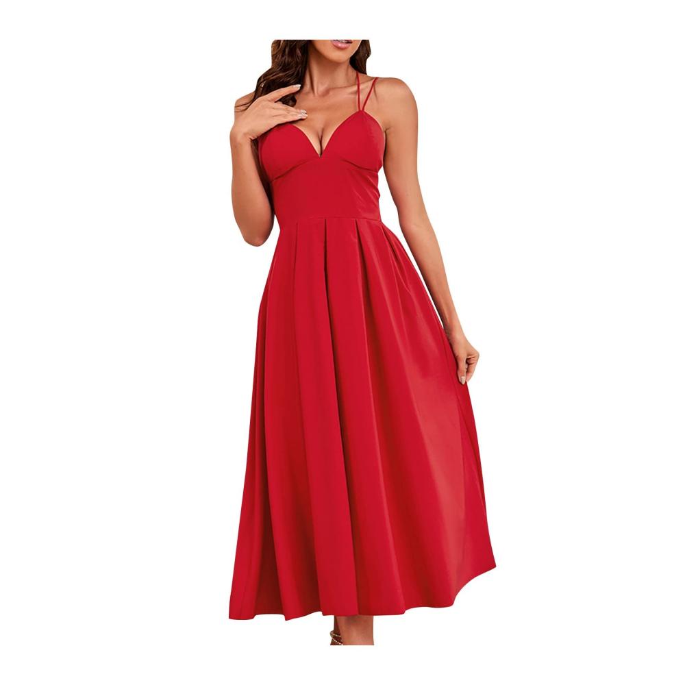 01rot Kleid Damen Partykleid Kleider