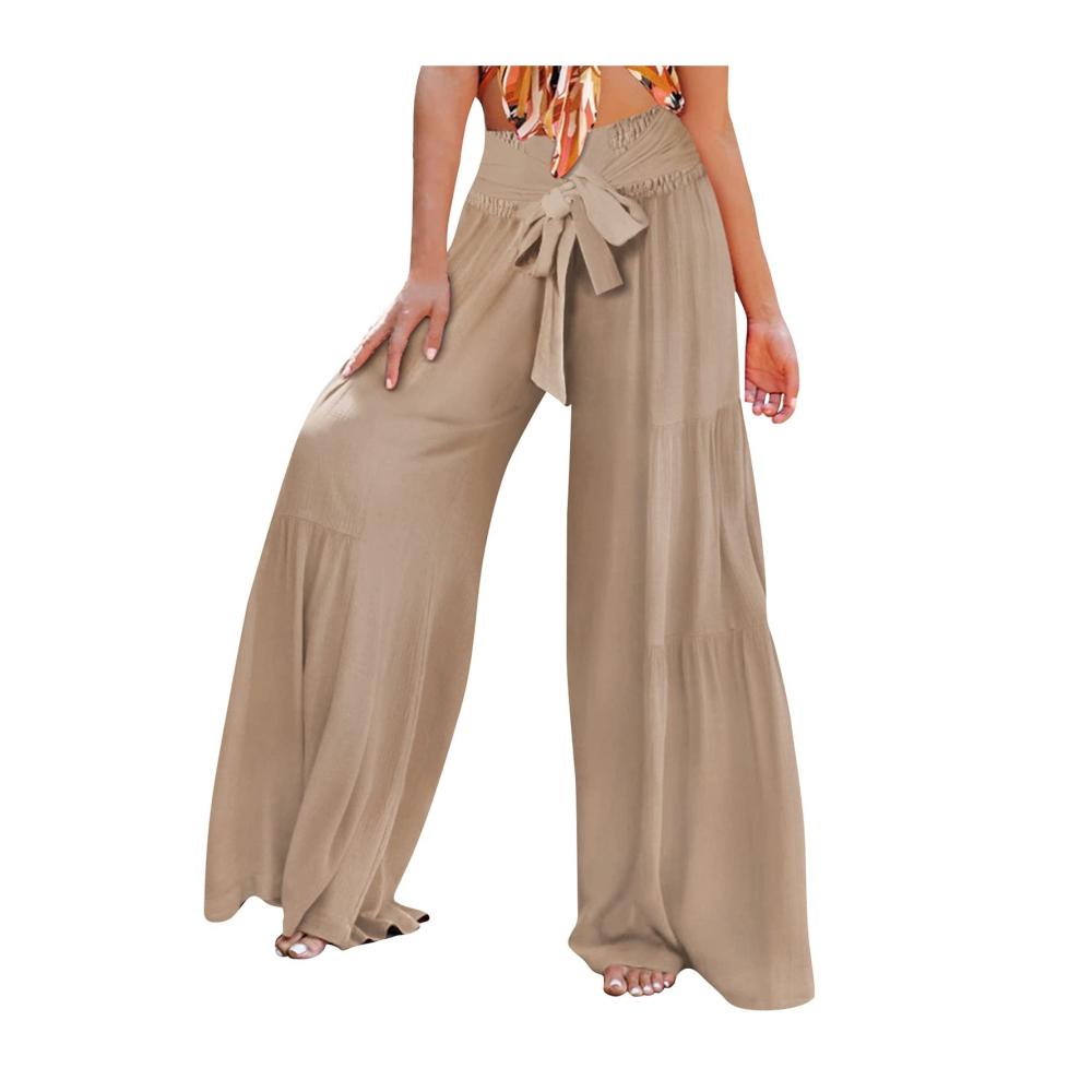02-beige Hosen Damen Sommer