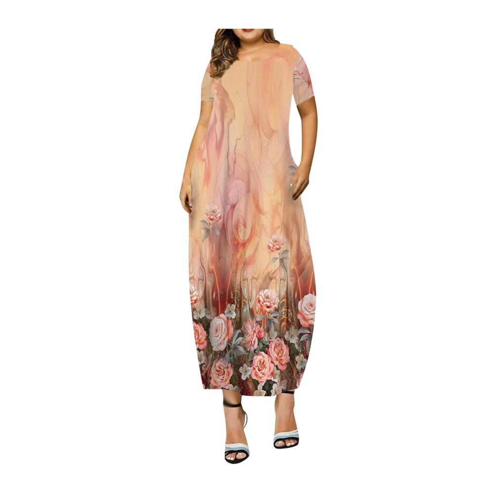 04-wassermelonenrot Sommerkleid Damen Kurz