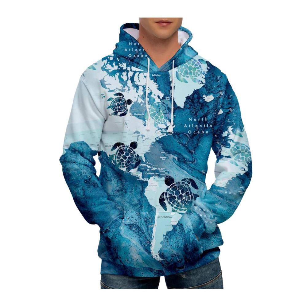 03blau Hoodie Herren Pullover Sweatshirt