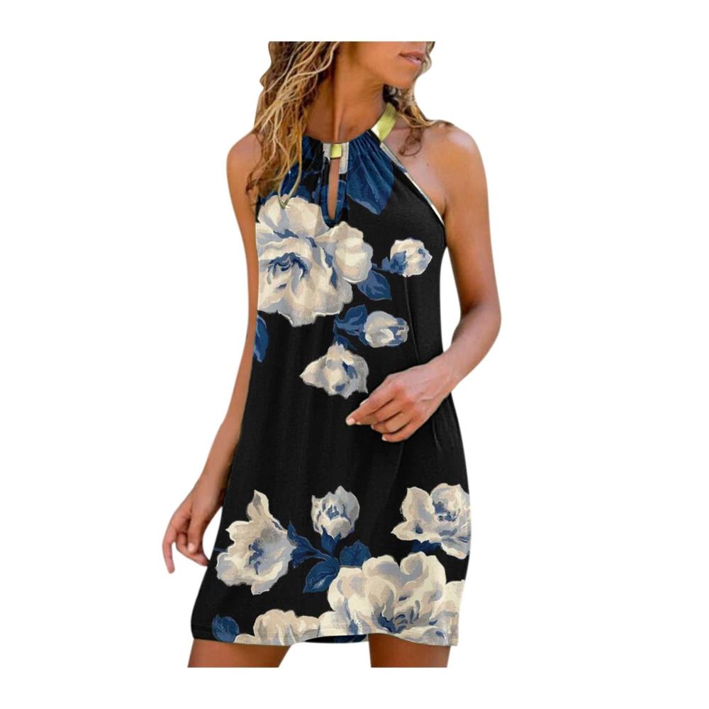 02-beige Sommerkleider Damen