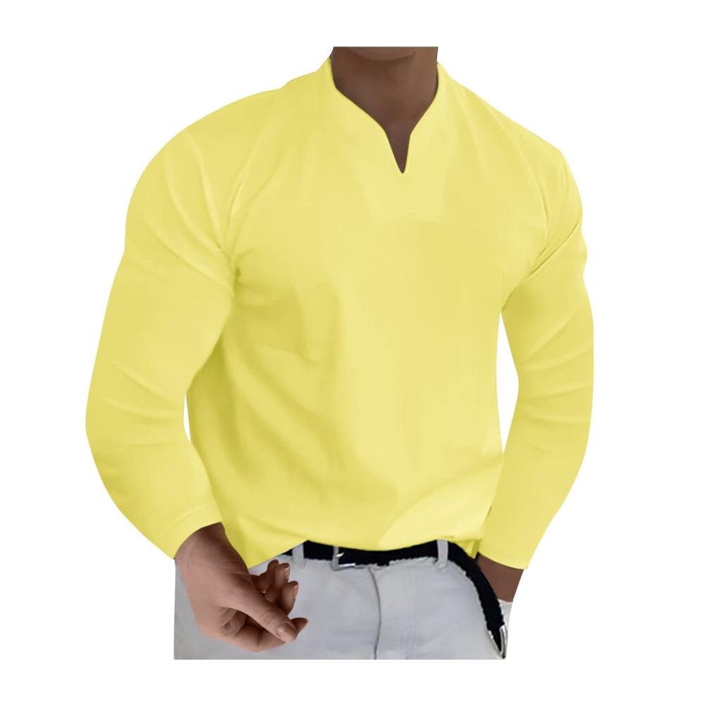 07gelb Langarmshirts für Herren