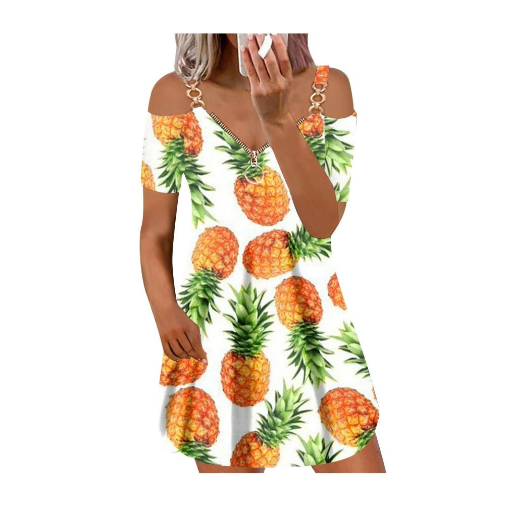 01-orange Sommerkleider Damen