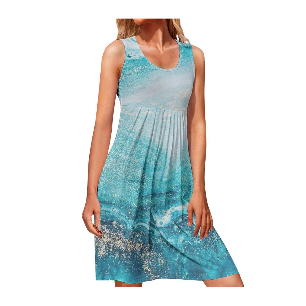 05-himmelblau Damen Sommerkleider