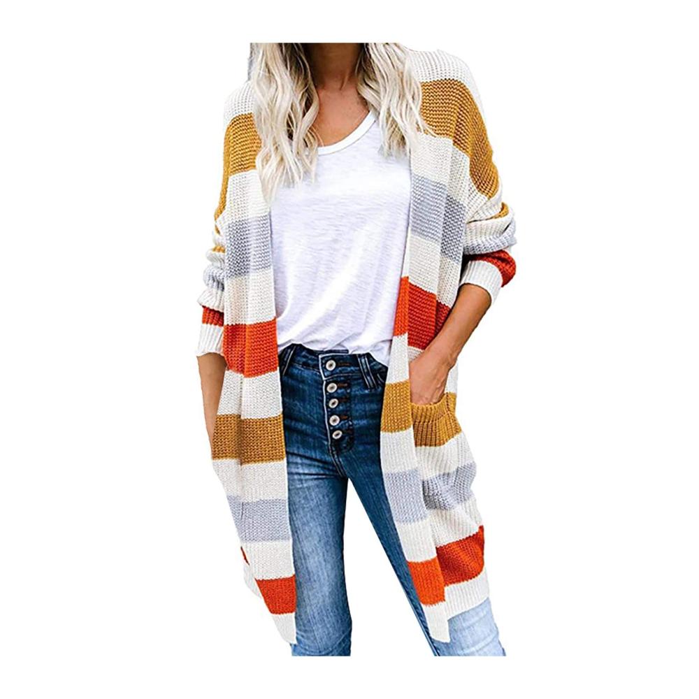01-gelb Strickjacke Damen Strickmantel