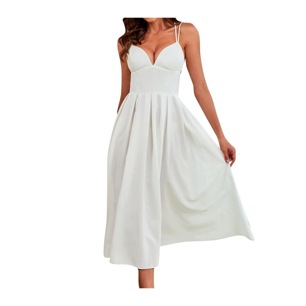 01weiß Kleid Damen Partykleid Kleider