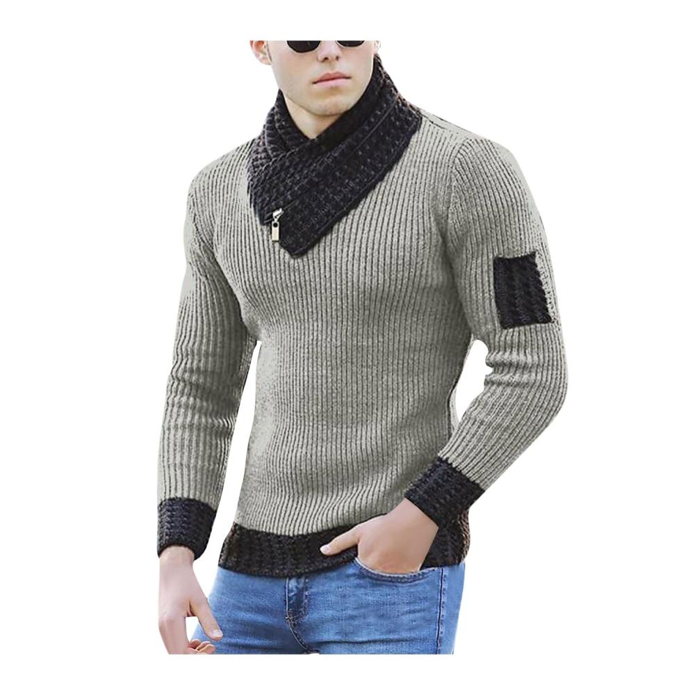 02khaki Herren Pullover Strickjacke