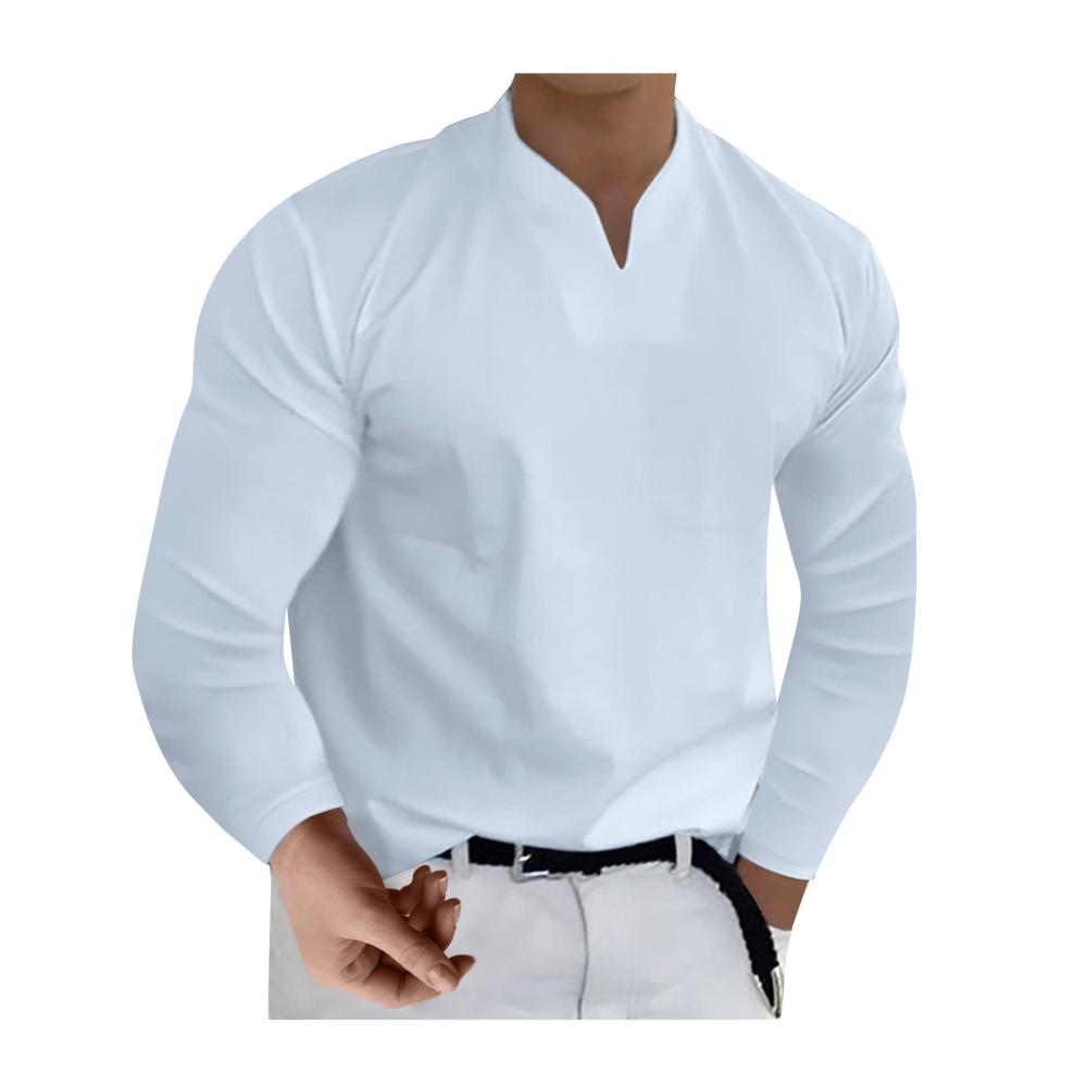 08weiß Langarmshirts für Herren